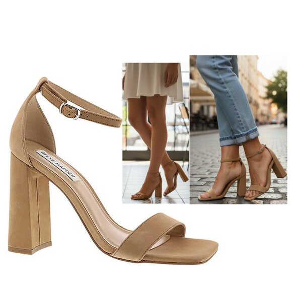 Steve Madden Tan Camel Tiaa Dress Sandals Women's Size 11M New in Box - Picture 1 of 6